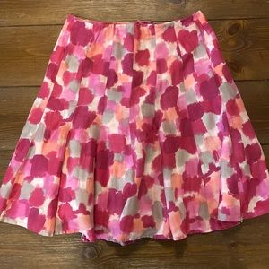 NIC and Zoe Silk and Cotton Blend Watercolor Skirt
